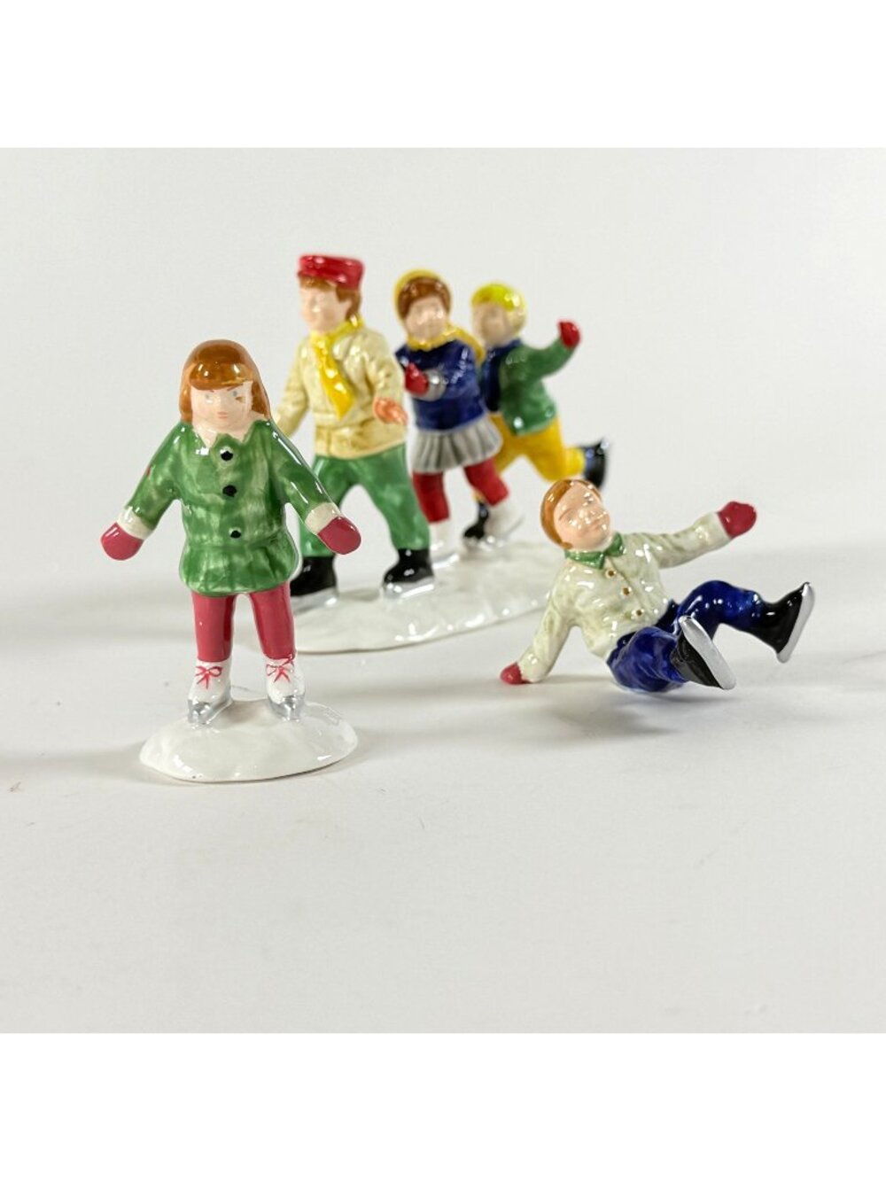 Dept 56 Crack The Whip Skaters Set 3 Snow Village Retired Christmas 51713